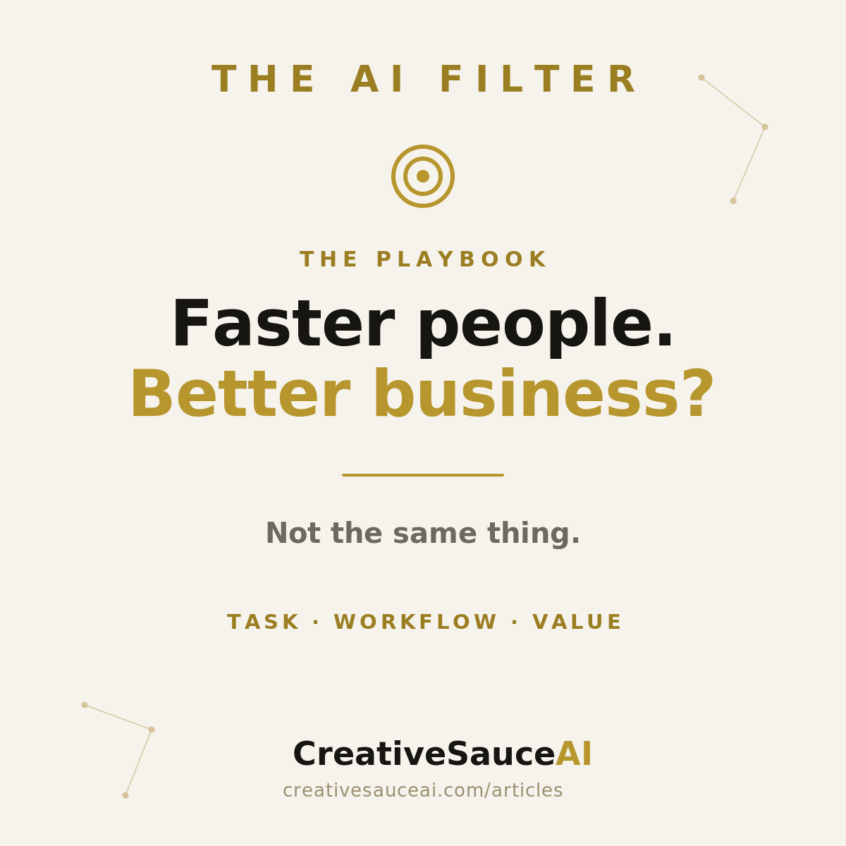 AI can make people faster. That's not the same as making a business better.