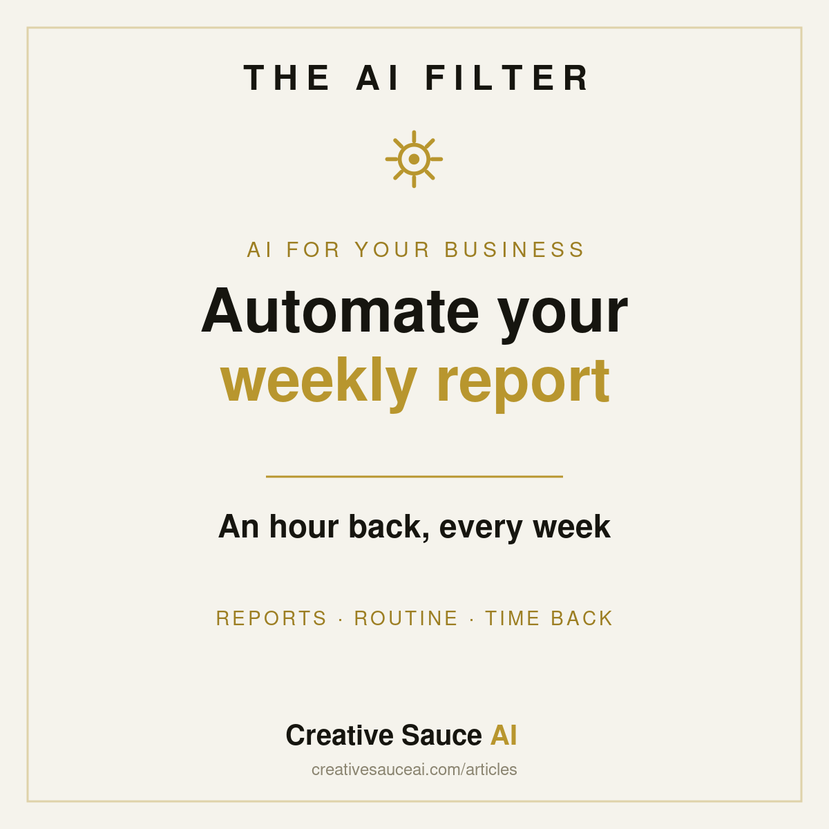 How to automate your weekly report with AI