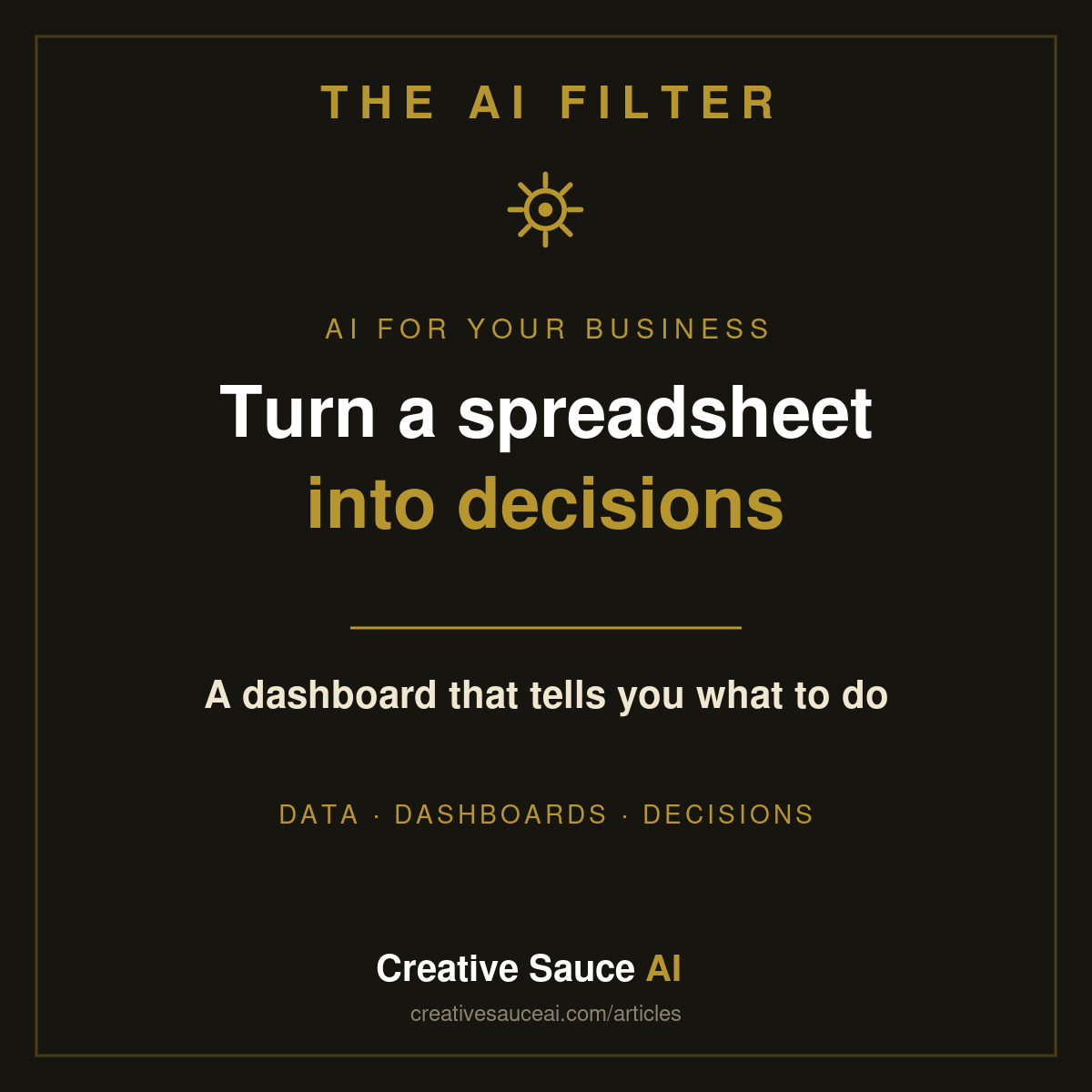 How to turn a spreadsheet into a dashboard that tells you what to do