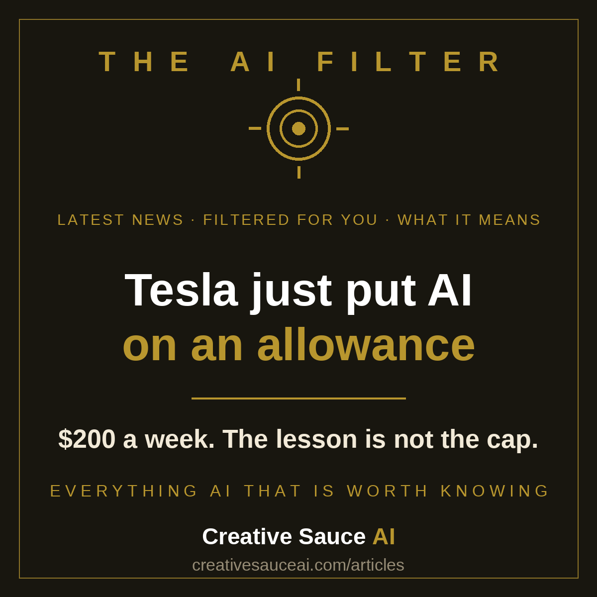 Tesla just put AI on an allowance. Here is the real lesson.