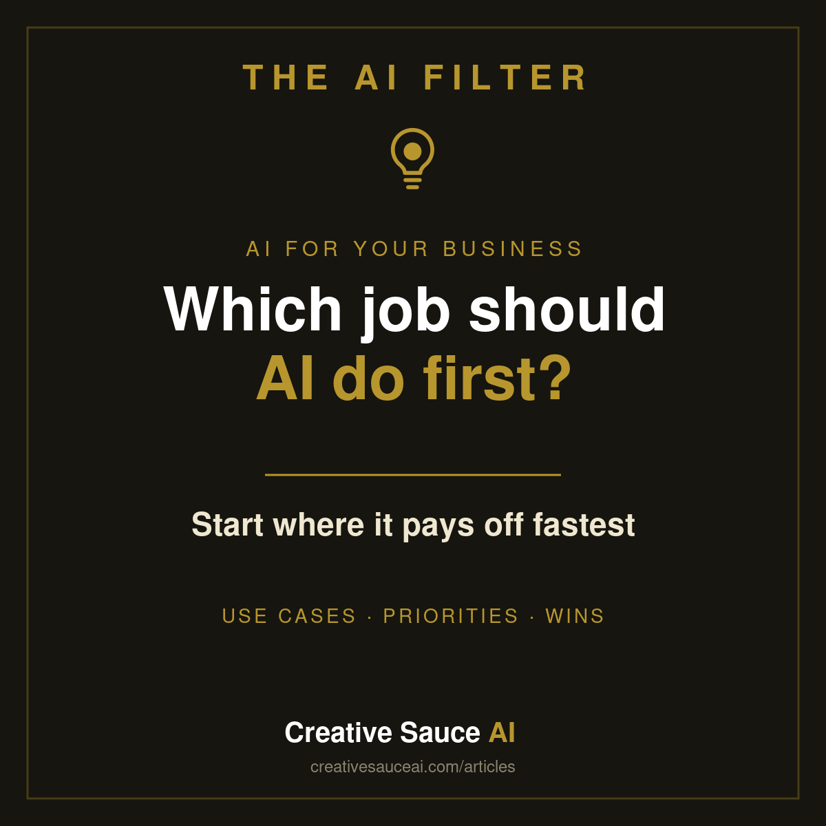 How to spot which job in your business AI should do first