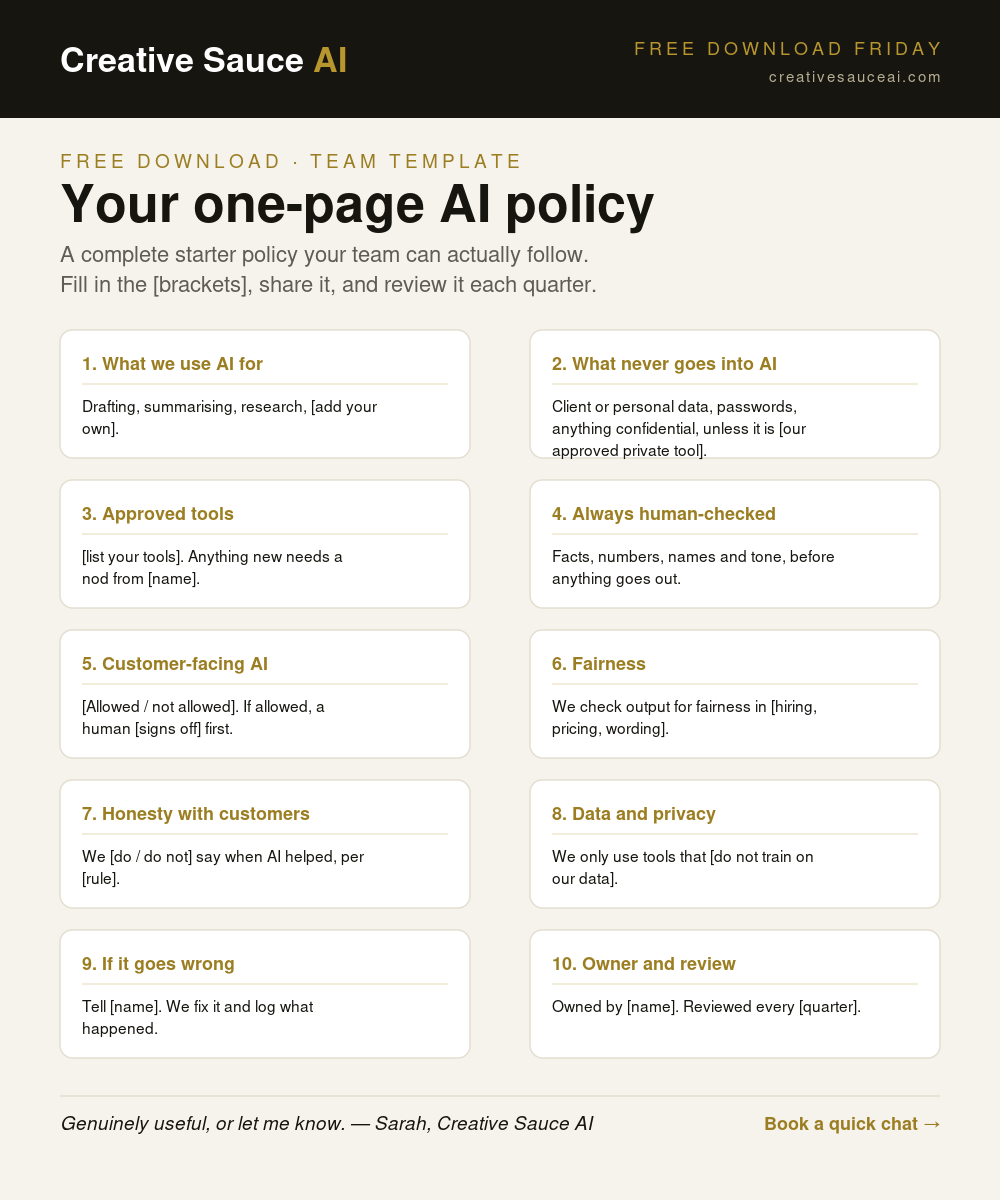 Your one-page AI policy